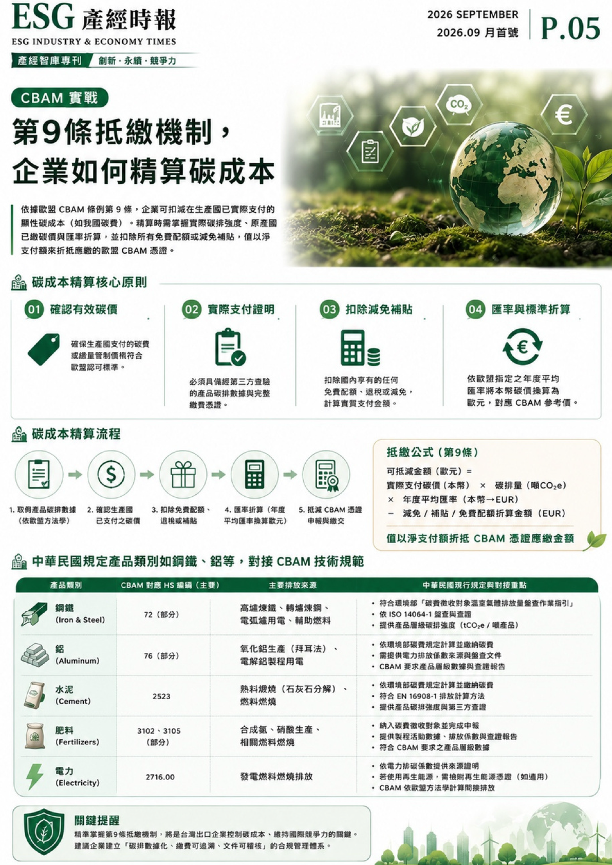 CBAM 實戰 第9條抵繳機制,企業如何精算碳成本