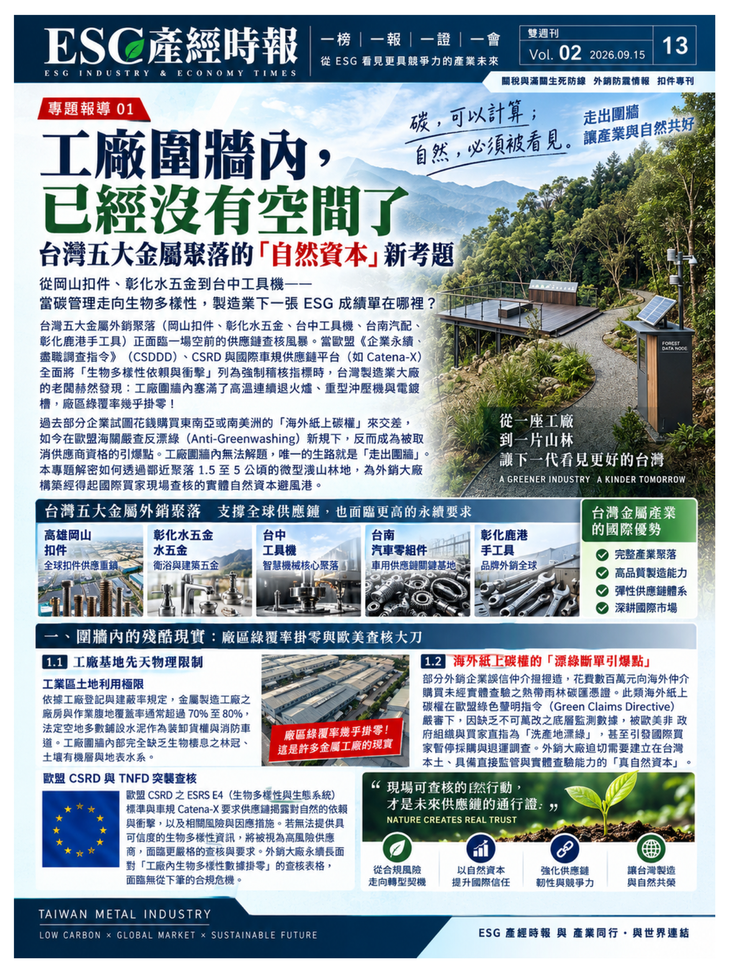 工廠圍牆內空間已盡:台灣五大金屬聚落的「自然資本」新考題